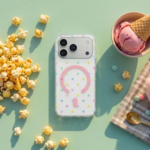 iPhone 17 6,3'' Bubble Dots Mag fehér tok-5908067004687 5 kép
