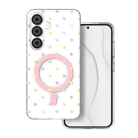 Samsung Galaxy S24 / S25 Bubble Dots Mag fehér tok