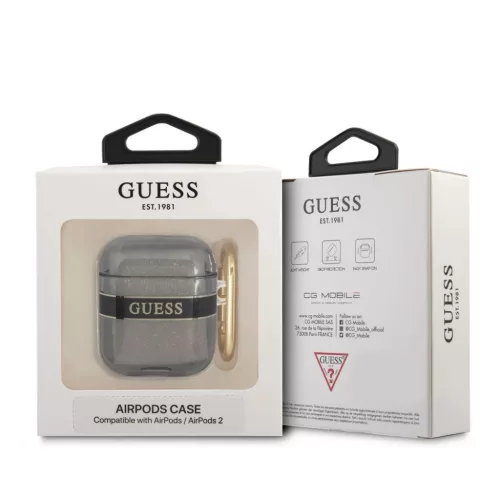 Airpods 1/2 Guess TPU Stripe tok fekete-3666339047047 3 kép