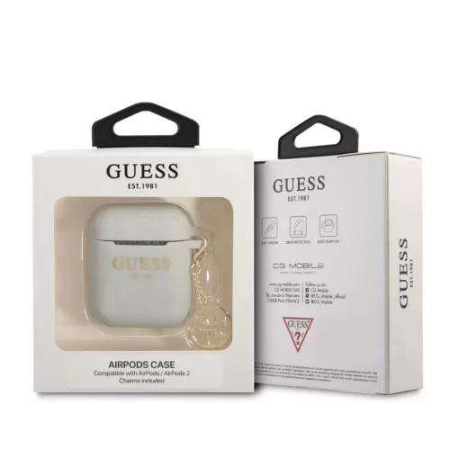 Airpods 1/2 Guess 4G Charms szilikon tok szürke (GUA2LSC4EG)-3666339039301 3 kép