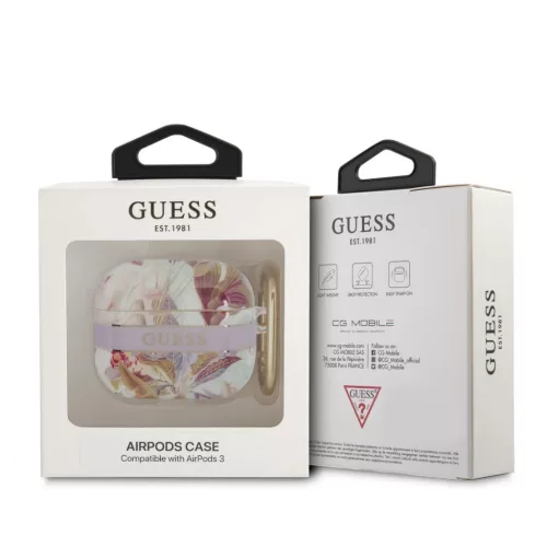 Airpods 3 Guess TPU Flower tok lila-3666339047351 3 kép