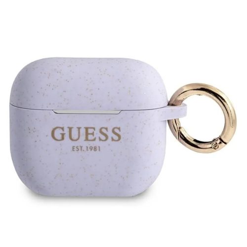 Guess GUA3SGGEU Silicone Glitter AirPods 3 tok lila-3666339010317 1 kép