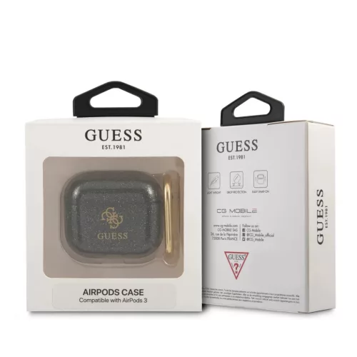 Guess GUA3UCG4GK 4G TPU Glitter AirPods 3 tok fekete-3666339009861 3 kép