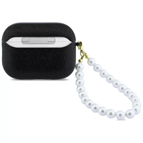 Apple AirPods Pro 3 Guess Glitter Pearl Szíjas tok fekete-3666339574710 2 kép