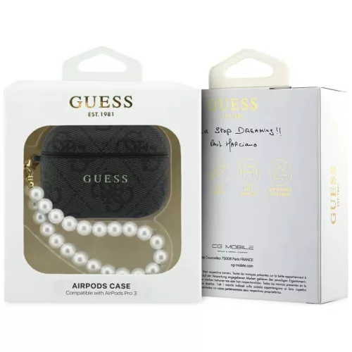 Apple AirPods Pro 3 Guess 4G Pearl Strap fekete tok-3666339574857 4 kép