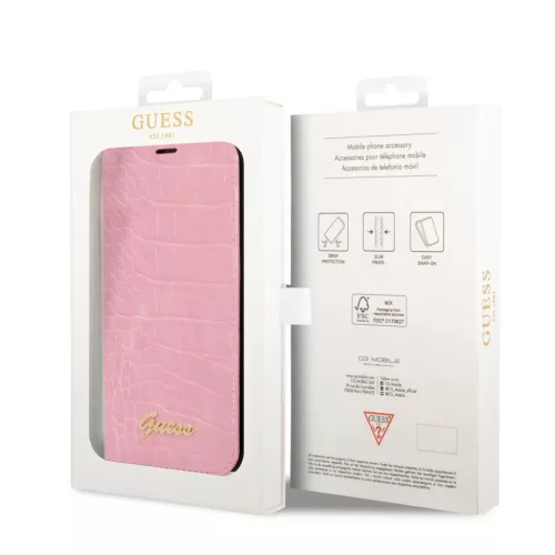 iPhone 14 Pro Max Guess PU Croco fliptok rózsaszín (GUBKP14XHGCRHP)-3666339082994 4 kép