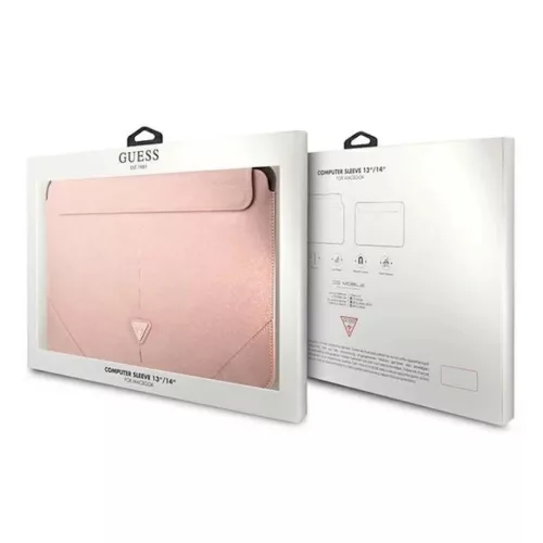 Guess Saffiano Triangle Logo fliptok 14"-os laptop tok - rózsaszín-3666339039905 4 kép