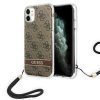 Guess GUOHCN61H4STW iPhone 11 barna/barna tok 4G Print Strap tok-3666339046408 1 kép