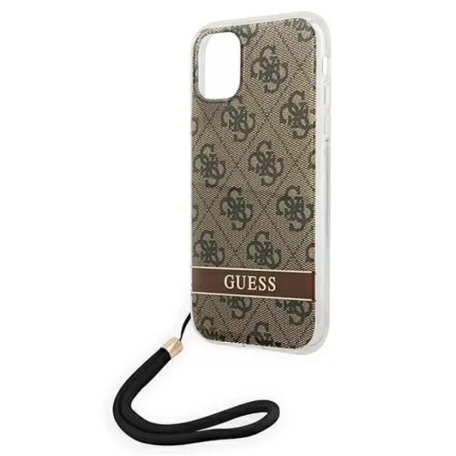 Guess GUOHCN61H4STW iPhone 11 barna/barna tok 4G Print Strap tok-3666339046408 6 kép