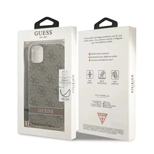 Guess GUOHCN61H4STW iPhone 11 barna/barna tok 4G Print Strap tok-3666339046408 8 kép