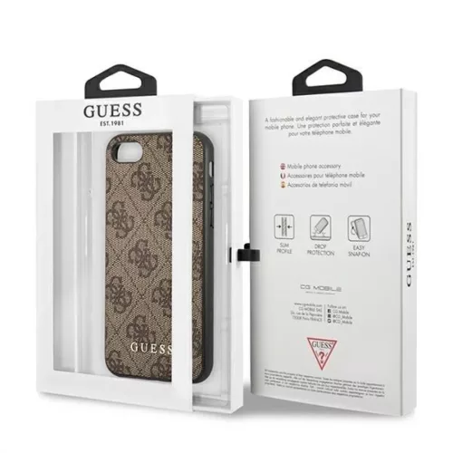Guess 4G Metal Gold Logo tok iPhone SE 2022 / 2020 / 7 / 8 - Barna-3700740493953 8 kép