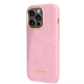 Guess Croco Collection tok iPhone 14 Pro - rózsaszín-3666339082949 2 kép
