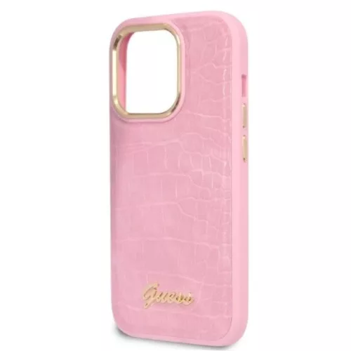 Guess Croco Collection tok iPhone 14 Pro - rózsaszín-3666339082949 6 kép