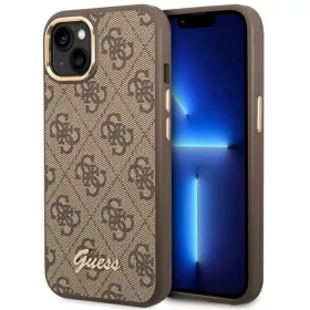   Guess GUHCP14MHG4SHW iPhone 14 Plus 6.7" barna / barna kemény tok 4G Vintage Gold Logo tok
