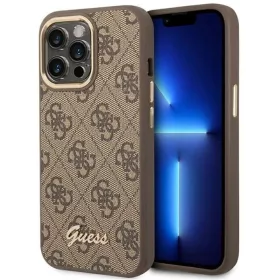   Guess GUHCP14LHG4SHW iPhone 14 Pro 6.1" barna / barna kemény tok 4G Vintage Gold Logo tok