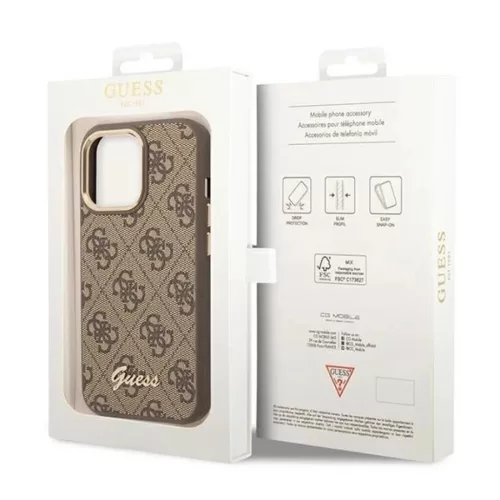 Guess GUHCP14LHG4SHW iPhone 14 Pro 6.1" barna / barna kemény tok 4G V-3666339065263 8 kép