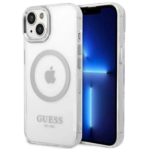 Guess GUHMP14SHTRMS iPhone 14 6.1" ezüst/ezüst kemény tok Metal Out-3666339069827 1 kép