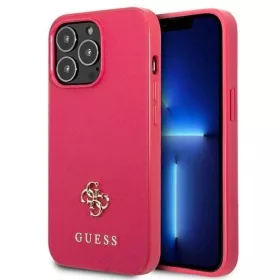  Guess Saffiano 4G Small Metal Logo tok iPhone 13 Pro rózsaszín