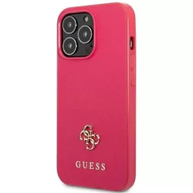 Guess Saffiano 4G Small Metal Logo tok iPhone 13 Pro rózsaszín-3666339047986 2 kép