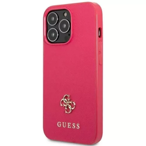 Guess Saffiano 4G Small Metal Logo tok iPhone 13 Pro rózsaszín-3666339047986 2 kép