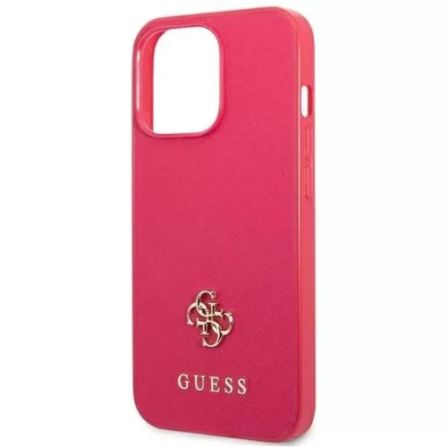 Guess Saffiano 4G Small Metal Logo tok iPhone 13 Pro rózsaszín-3666339047986 5 kép