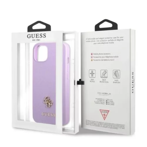 Guess GUHCP13SPS4MU iPhone 13 mini 5.4" lila/lila keménytok Saffiano -3666339048044 8 kép