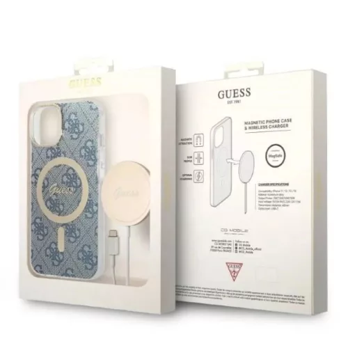 Guess GUBPP14MH4EACSB tok+ töltő iPhone 14 Plus 6.7" kék/kék kemé-3666339102975 10 kép
