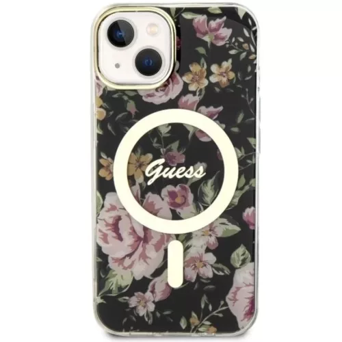 Guess Flower MagSafe tok iPhone 14-hez - fekete-3666339115517 3 kép
