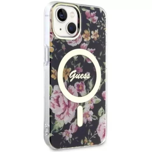 Guess Flower MagSafe tok iPhone 14-hez - fekete-3666339115517 4 kép