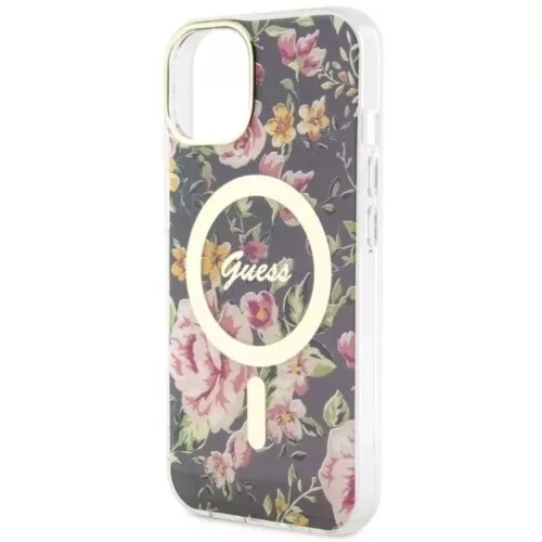 Guess Flower MagSafe tok iPhone 14-hez - fekete-3666339115517 6 kép