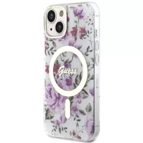 Guess Flower MagSafe tok iPhone 14 - átlátszó-3666339115630 2 kép