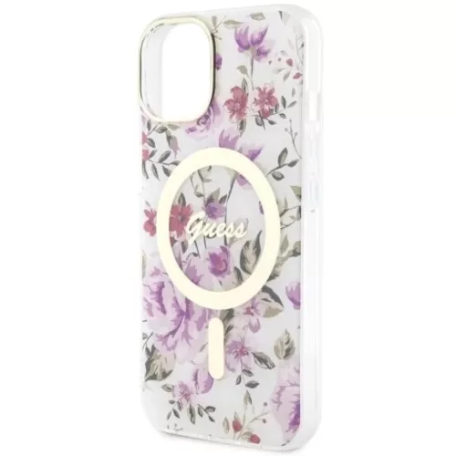 Guess Flower MagSafe tok iPhone 14 - átlátszó-3666339115630 6 kép