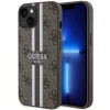 Guess GUHMP14SP4RPSW iPhone 14 6.1" barna/barna keménytok 4G Printed Stripes MagSafe tok