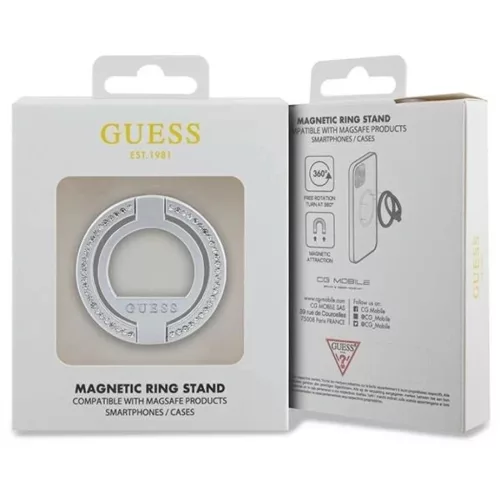 Guess MagSafe Rhinestone gyűrűtartó - ezüst-3666339170387 4 kép
