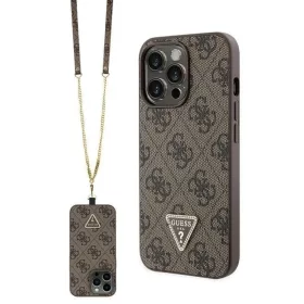   Guess GUHCP13LP4TDSCPW tok iPhone 13 Pro / 13 - Barna Crossbody 4G Metal Logo