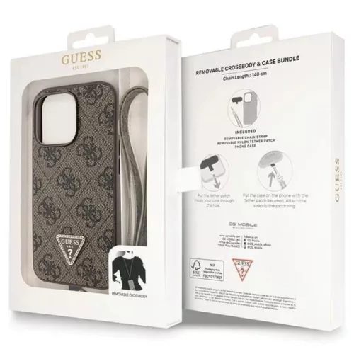 Guess GUHCP13LP4TDSCPW tok iPhone 13 Pro / 13 - Barna Crossbody 4G Met-3666339146887 9 kép