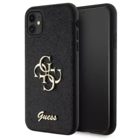   Guess GUHCN61HG4SGK tok iPhone 11  - fekete Glitter Script Big 4G tok
