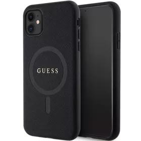   Guess GUHMN61PSAHMCK tok iPhone 11-hez - fekete Saffiano MagSafe