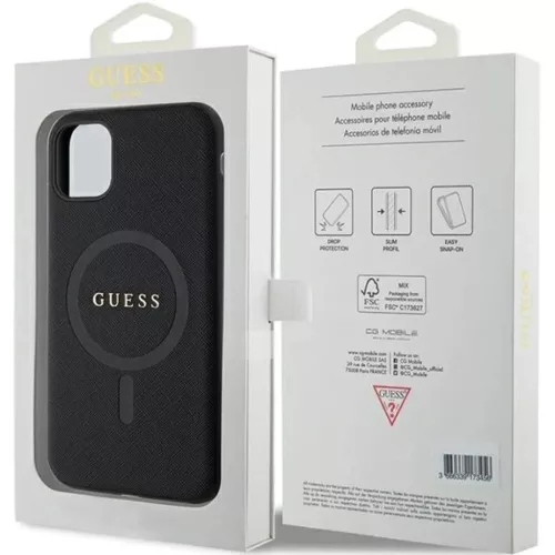 Guess GUHMN61PSAHMCK tok iPhone 11-hez - fekete Saffiano MagSafe-3666339155667 8 kép