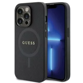   Guess GUHMP14LPSAHMCK tok tok iPhone 14 Pro - fekete Saffiano MagSafe