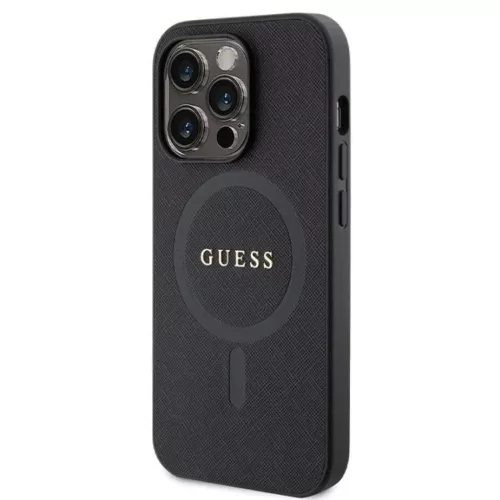 Guess GUHMP14LPSAHMCK tok tok iPhone 14 Pro - fekete Saffiano MagSafe-3666339155742 2 kép