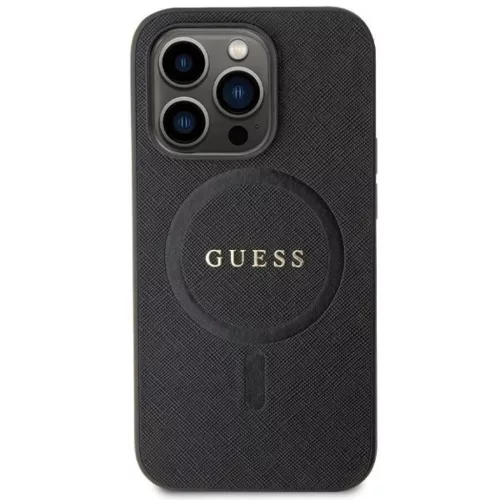Guess GUHMP14LPSAHMCK tok tok iPhone 14 Pro - fekete Saffiano MagSafe-3666339155742 3 kép