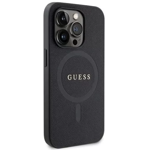 Guess GUHMP14LPSAHMCK tok tok iPhone 14 Pro - fekete Saffiano MagSafe-3666339155742 4 kép