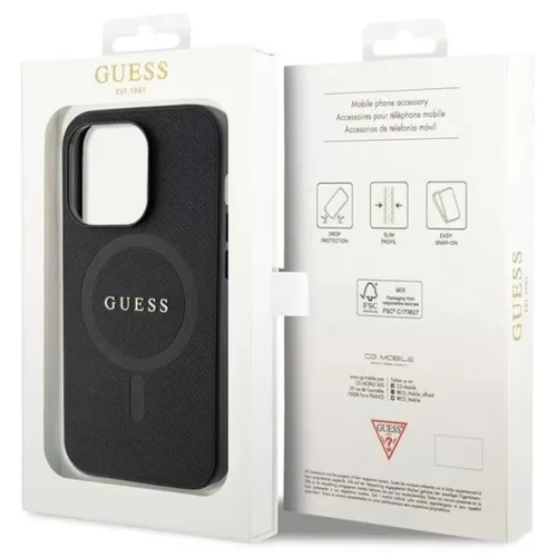 Guess GUHMP14LPSAHMCK tok tok iPhone 14 Pro - fekete Saffiano MagSafe-3666339155742 8 kép