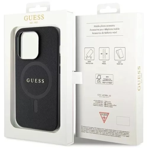 Guess GUHMP14XPSAHMCK tok iPhone 14 Pro Max 6.7" - fekete Saffiano Mag-3666339155759 8 kép