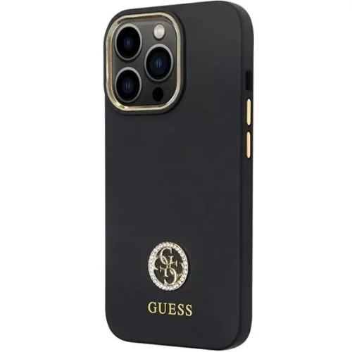 Guess GUHCP13LM4DGPK tok iPhone 13 Pro - fekete Szilikon Logó Strass -3666339148423 2 kép