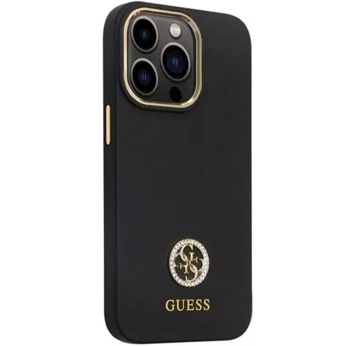 Guess GUHCP13LM4DGPK tok iPhone 13 Pro - fekete Szilikon Logó Strass -3666339148423 4 kép