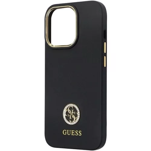 Guess GUHCP13LM4DGPK tok iPhone 13 Pro - fekete Szilikon Logó Strass -3666339148423 6 kép