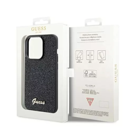 Guess Disco Metal Script tok iPhone 14 Pro Max - fekete-3666339173425 8 kép