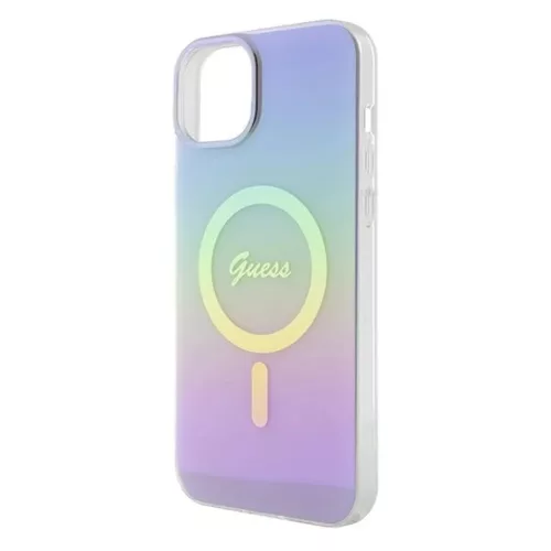 Guess IML Iridescent MagSafe tok iPhone 15 Plus - lila tok-3666339154790 6 kép